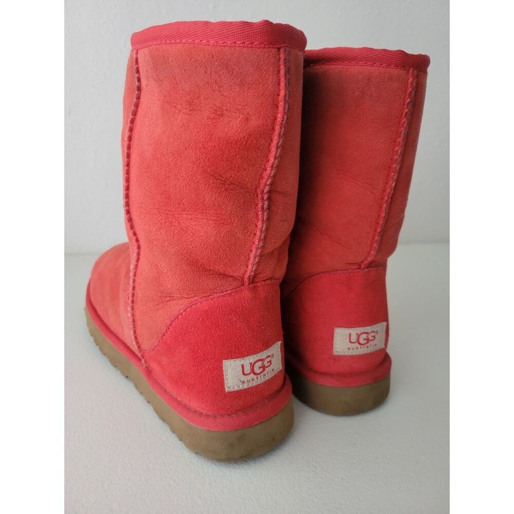 UGG Australia Classic Short Mid-Calf 5825 Shearling Lined Red Suede Boots US 8
